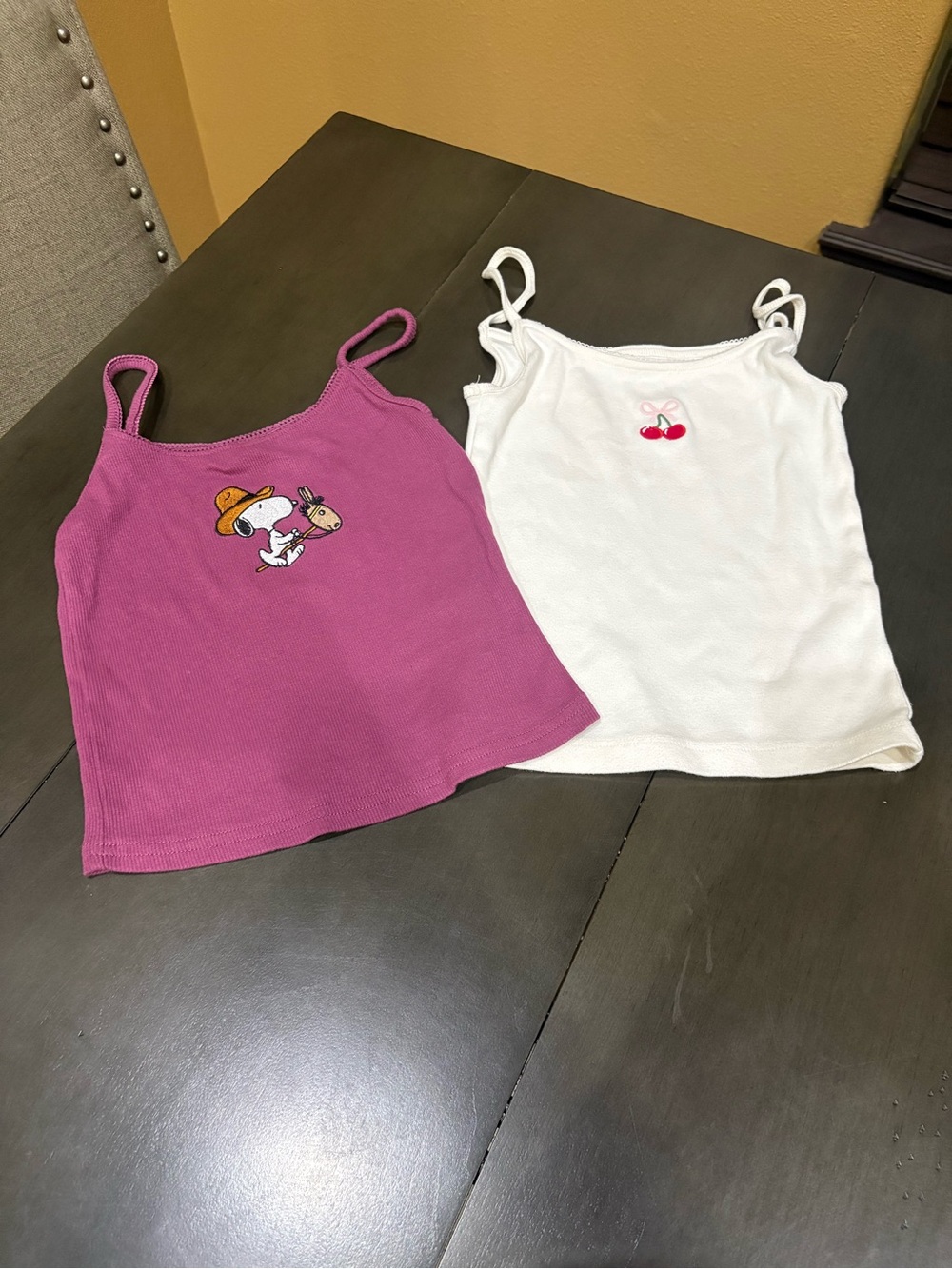 Aeropostale SnoopyPink with White Cherry Tank tops -2-Pack
